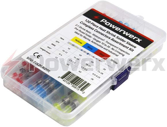 Picture of 120 Piece Heat Shrink Solder Sleeve Assortment Box by Powerwerx