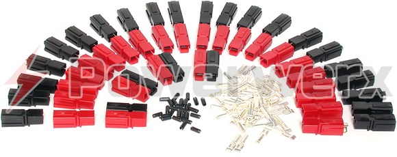 Picture of 45 Amp Unassembled Red/Black Anderson Powerpole Connectors