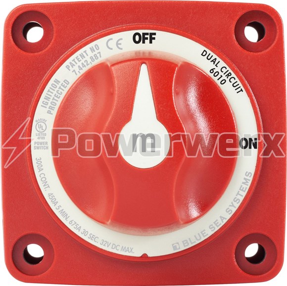 Picture of Blue Sea 6010 m-Series Mini Dual Circuit Battery Switch Red