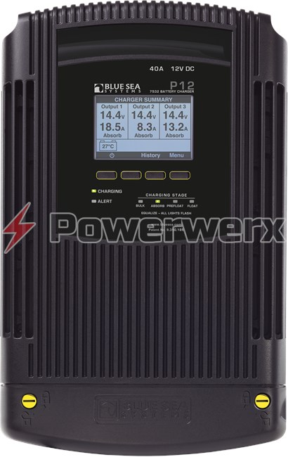 Picture of Blue Sea 7532 P12 Battery Charger Three Bank 12V DC 40A