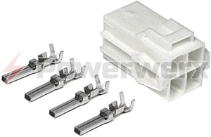 Picture of HF 4 pin Power connector for chassis mounting.