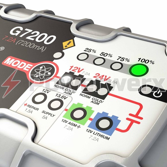 Picture of NOCO Genius G7200 12V/24V 7.2 Amp Smart Battery Charger and Maintainer