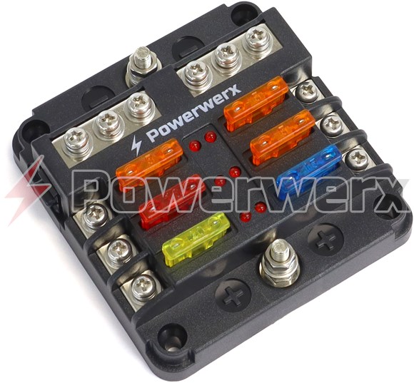 Picture of Powerwerx 6 Circuit Blade Fuse Block with Negative Bus