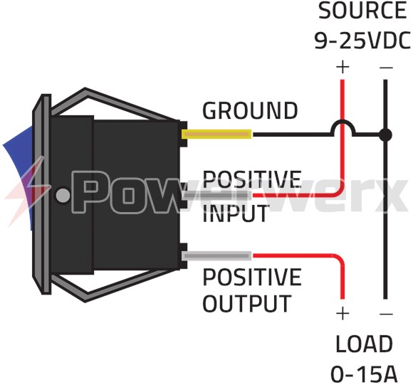 Picture of Powerwerx Panel Mount Blue Switch for 12V Systems