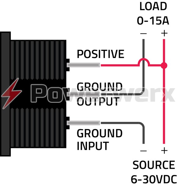 Picture of Powerwerx Panel Mount Combo Amp & Volt Meter for 12/24V Systems