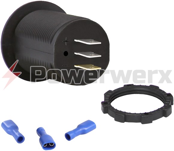 Picture of Powerwerx Panel Mount Dual Digital Red Volt Meter for 12/24V Systems