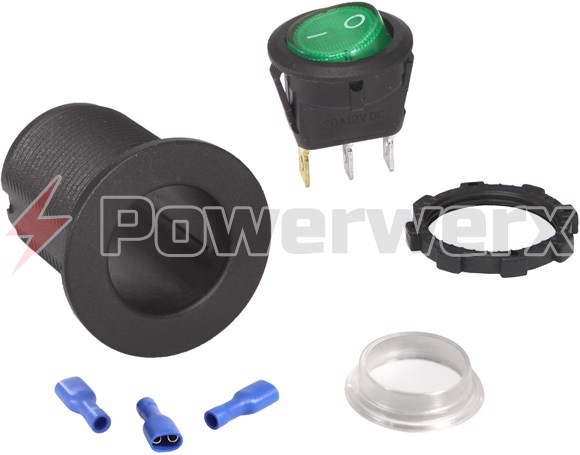 Picture of Powerwerx Panel Mount Green Switch for 12V Systems