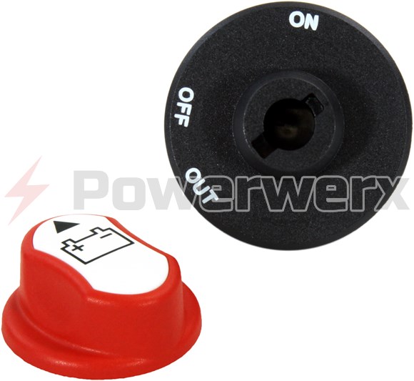 Picture of Powerwerx PanelHDSW-K Heavy Duty 100A Panel Mount ON-OFF Battery Switch with Removable Knob