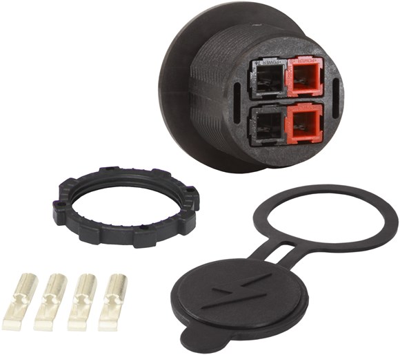 Picture of Powerwerx PanelPole, Panel Mount Housing for Two Powerpole Connectors with a Weather Resistant Cover