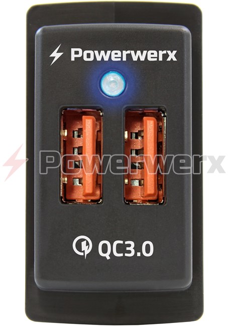 Picture of Powerwerx Switch Mounted Dual USB QC 3.0 Device Charger