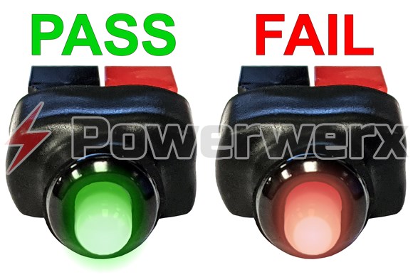 Picture of Powerwerx TestBuddy, the Anderson Powerpole Connector LED Polarity Tester